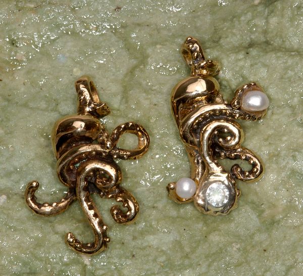 14K Gold Octopus Pendant