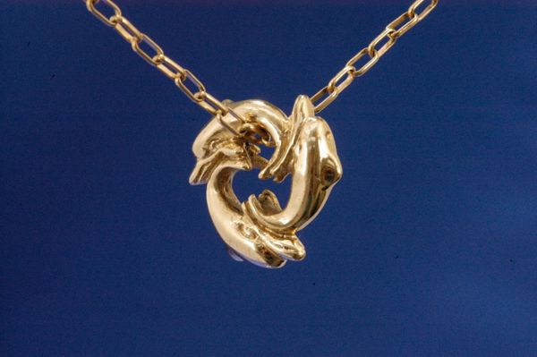 Circle of Dolphins in 14 Karat Gold, Small Size