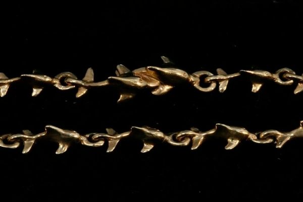 Dolphin Bracelet in 14K Gold- Large | www.theoffwhitegallery.com