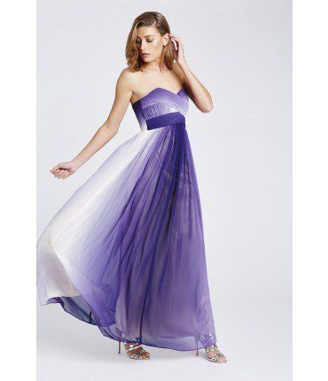 Dip-Dye Strapless Evening Dress