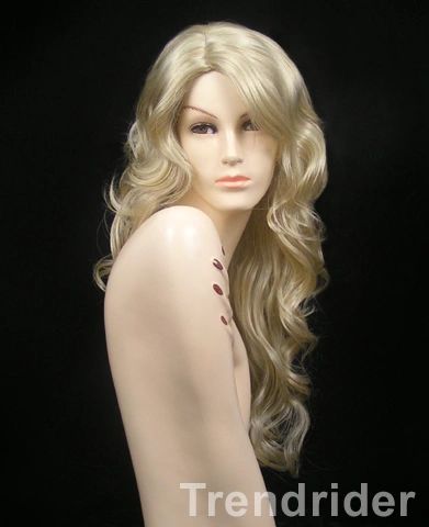 Blonde Curly Side Part Long Wig