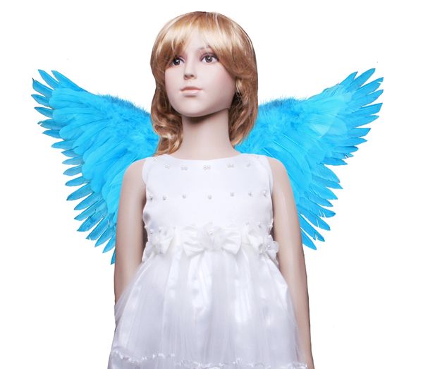 Angel of Fantasy, Medium2, Aqua Blue feather wings