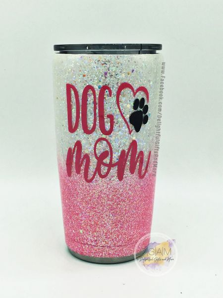 Dog Mom Glitter Tumbler Tumblers & Water Glasses Drink & Barware etna ...