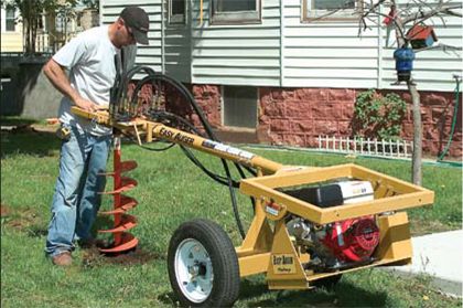 Post Hole Digger, Towable Gas 8-HP