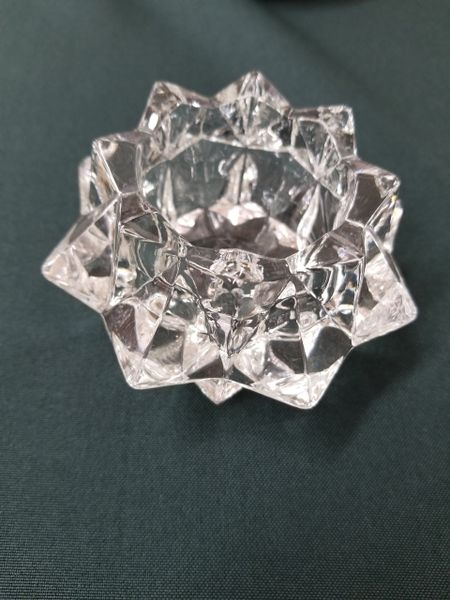 Candle Holder, Glass Round