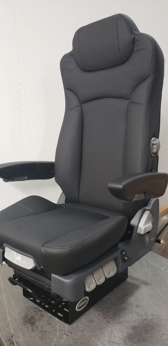 PRIME TC200LBK BLACK PREMIUM LEATHER AIR RIDE TRUCK SEAT AIR SUSPENSION