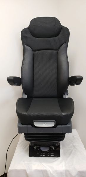 PRIMESEATING PR400L TWO TONE GREY BLACK LEATHER COVER AIR RIDE TRUCK SEAT 