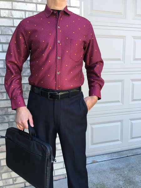 Burgundy with Dots