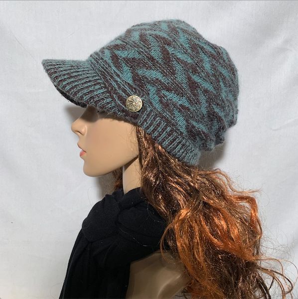 Brown Teal Beanie