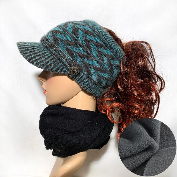 Brown Teal Fleece Lined Sporty