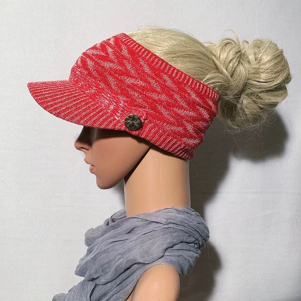 Red Mix Three Season Short Visor-FINAL SALE