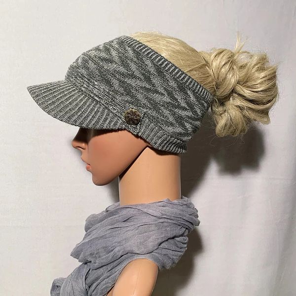 Gray Mix Three Season Short Visor-FINAL SALE