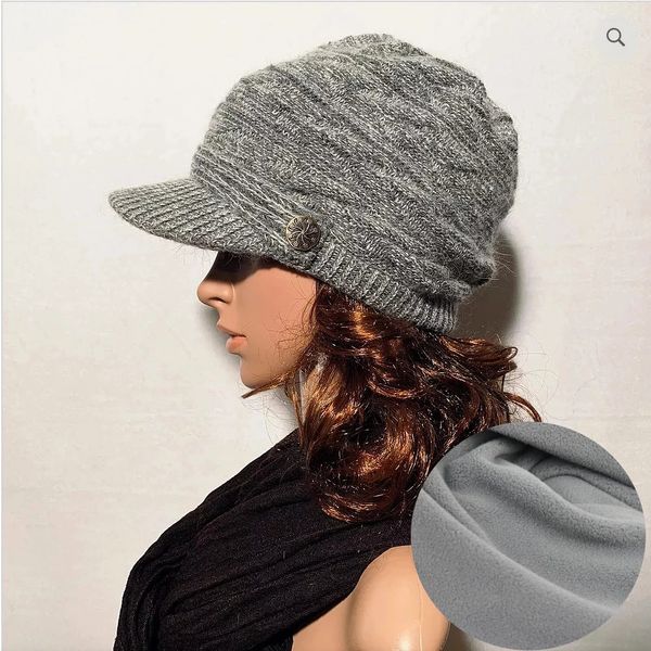 Random Gray Fleece Lined Beanie