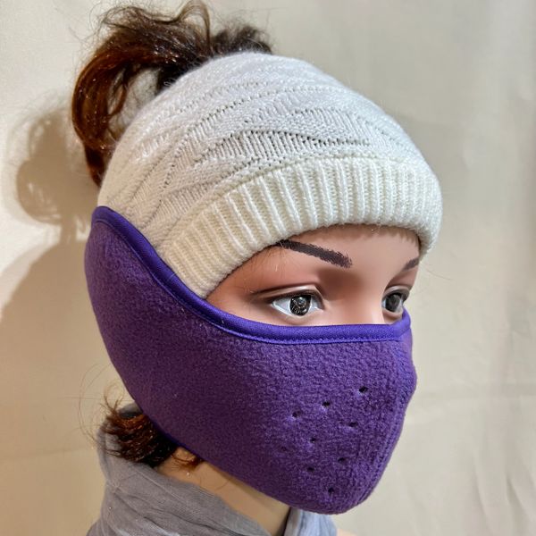 Ponytail Headband Winter Fleece Ear Cover Hair Bandage Ear Warmer