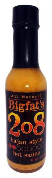 Bigfat's 2o8 Bajan Style Hot Sauce 5 OZ. (3 Pack)