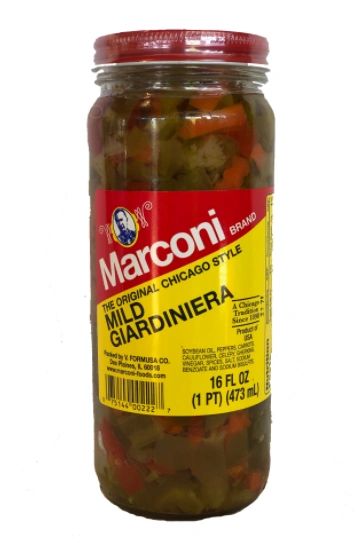 MARCONI - The Original Chicago STYLE GIARDINIERA - Mild 16 OZ. (3 PACK)