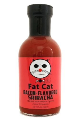 Fat Cat Bacon-Flavored Sriracha (Chili Garlic) Sauce with Natural Bacon Flavoring 12 OZ. (3 PACK)