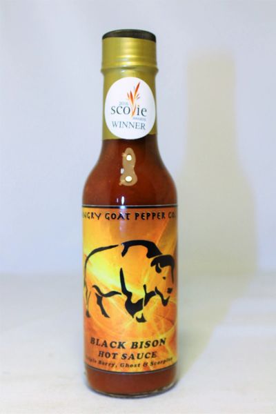 Angry Goat Pepper Co. Black Bison Triple Berry, Ghost & Scorpion Hot Sauce 5OZ.
