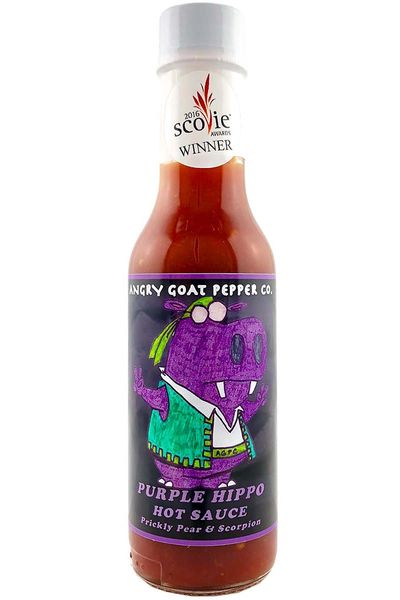 Angry Goat Pepper Co. Purple Hippo Prickly Pear & Scorpion Hot Sauce 5OZ.