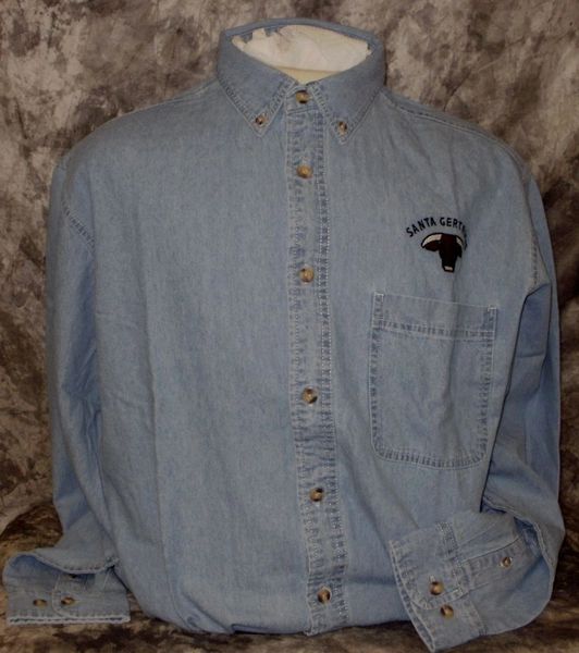 Santa Gertrudis Embroidered Denim Long Sleeve Shirt - DISCONTINUED