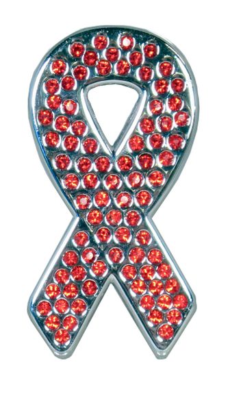 Litterær kunst Tæmme malt License2Bling Swarovski® Crystal Ribbon Emblem Red - Aids research