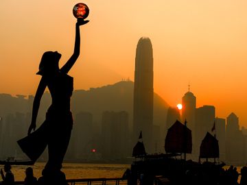 Hong Kong, Sunset, Sunrise, Asia, Avenue of Stars, HK