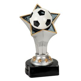 SOCCER FUTBOL THREE DIMENSIONAL TROPHY RESIN AWARD 6 1/4 TALL M~RF6013 ^