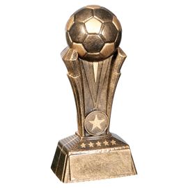 SOCCER FUTBOL THREE DIMENSIONAL TROPHY RESIN AWARD 6 1/4 TALL M~RF6013 ^