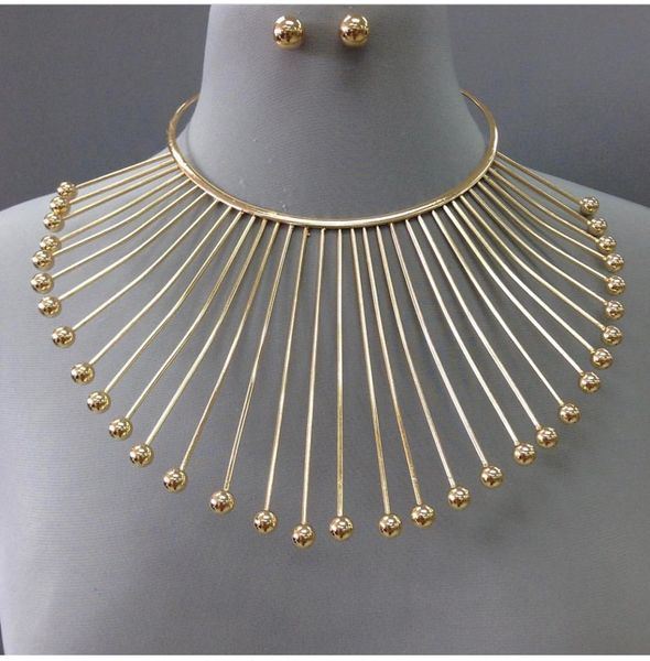 Gold or Silver Wire Ball Necklace