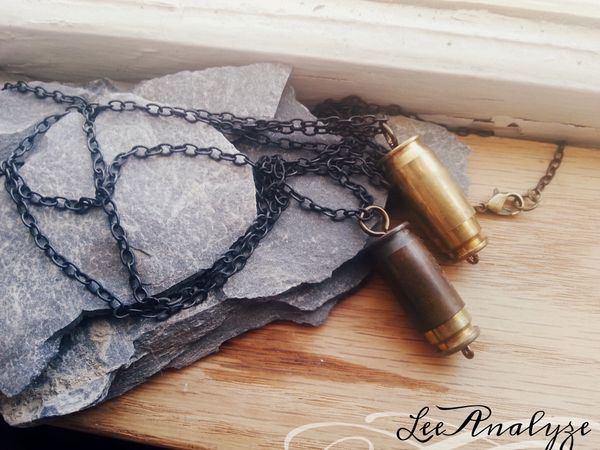Bullet Casing Necklace (40/45mm) (9/40mm), LeeAnalyze Handmade  Industrial-Style Jewelry