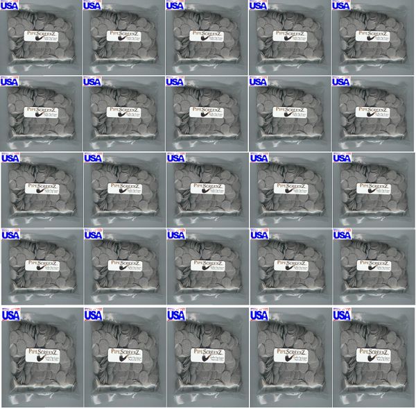 25,000 Count 3/4" (0.750") Stainless Steel Pipe Screens
