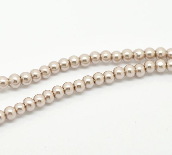 400 Light Coffee Glass Pearl Beads 4mm, sewing, jewellery making, crafts
