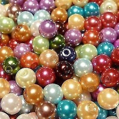 400 Mixed Glass Pearl Beads 4mm, sewing, jewellery making, crafts