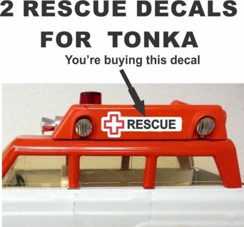 Vintage Pressed Steel Jeep Wagoneer Station Wagon Ambulance Rescue Decals For Tonka