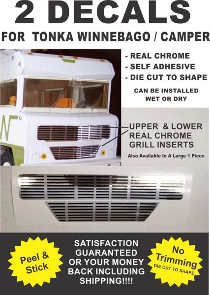 Winnebago Indian Conversion Van Grill Real Chrome Decals For Tonka - Very Nice!!