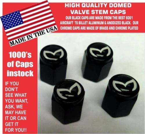 4 Billet Aluminum Mazda Evil M Mazdaspeed 3 5 6 Valve Stem Air Caps Black White