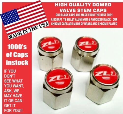 4 Chrome Red ZL1 SS Chevrolet Camaro Super Sport SS Rally Sport RS Valve Stem Caps