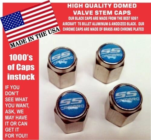 4 Chrome White SS Chevrolet Camaro Super Sport SS Rally Sport RS Valve Stem Caps