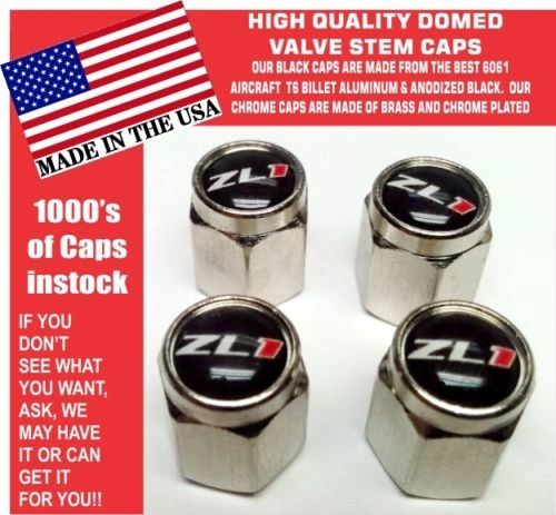 4 Chrome Black ZL1 SS Chevrolet Camaro Super Sport SS Rally Sport RS Valve Stem Caps