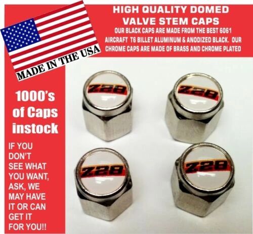 4 Chrome White Top Chevrolet Camaro Super Sport SS Rally Sport Z28 Valve Stem Caps