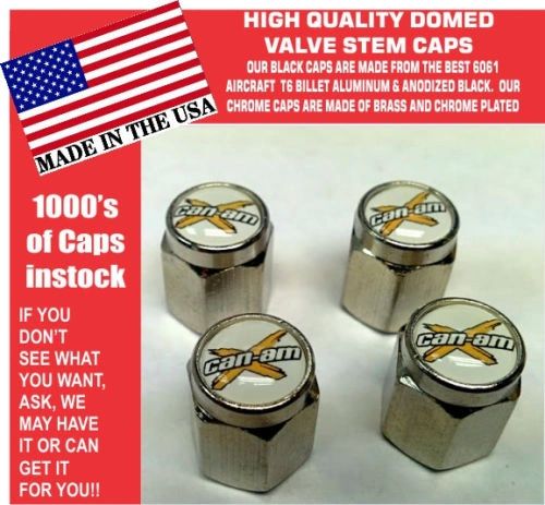 4 Chrome Can Am UTV ATV Commander Maverick XRS X3 1000R Turbo Valve Stem Caps