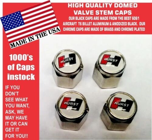 4 Chrome Domed Hurst Black & Red on White Olds Oldsmobile 442 - No ABS Plastic