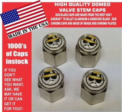 4 Chrome Domed Low Rider Valve Stem Caps Dayton