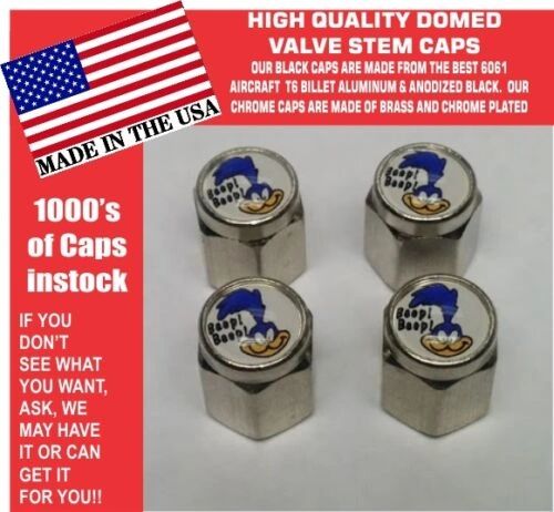 4 Chrome Domed Plymouth Super Bird Road Runner Valve Stem Caps