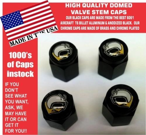 4 Domed Aluminum Rumble Super Bee Mopar Challenger Charger Valve Stem Caps