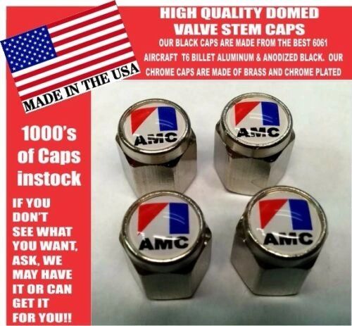 AMC American Motors Chrome Valve Stem Caps - Very Nice Unique