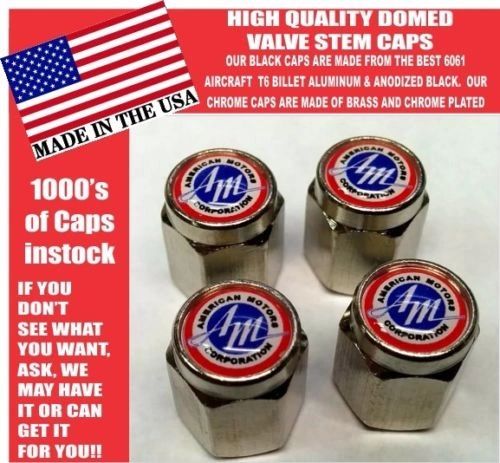 AMC American Motors Corporation Chrome Valve Stem Caps -Very Nice! Unique!