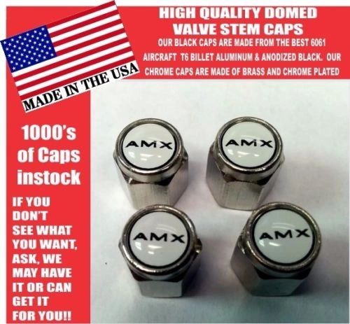 AMC AMX American Motors Chrome Valve Stem Caps -Very Nice Unique