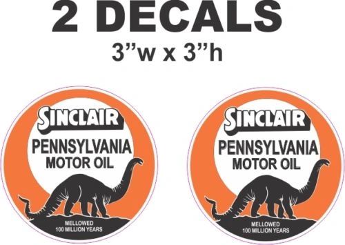 2 Sinclair Orange Pennsylvania Motor Oil Decals