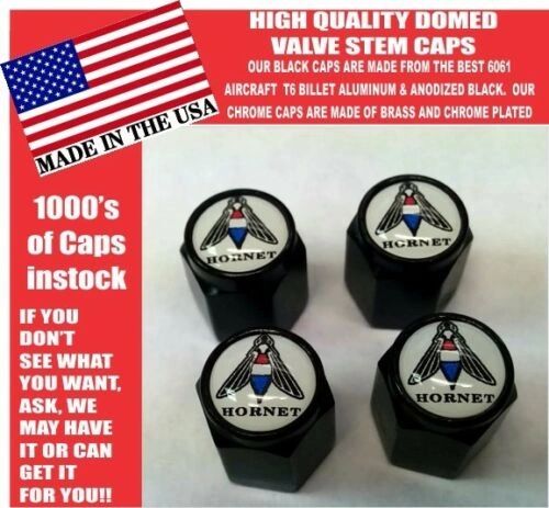 AMC Hornet American Motors Black Billet Valve Stem Caps -Very Nice Unique